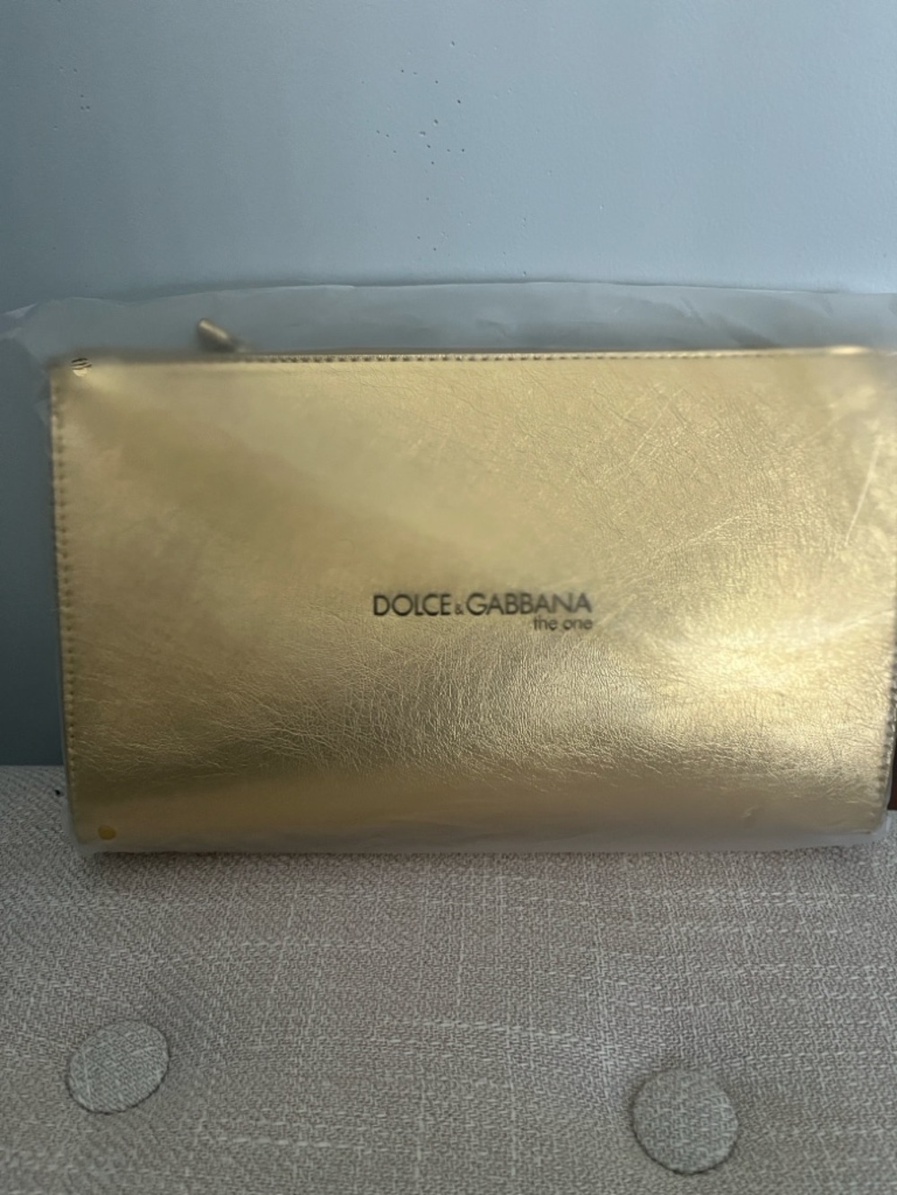 Dolce & Gabbana Metallic Gold Logo Clutch
